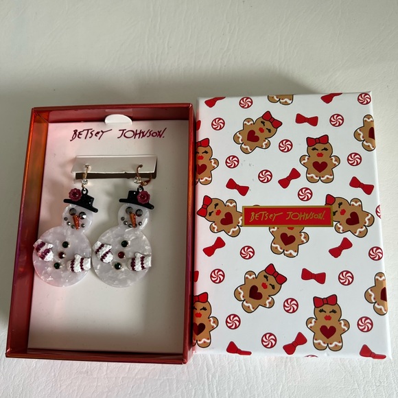 Betsey Johnson Snowman Drop Earrings - Picture 4 of 4